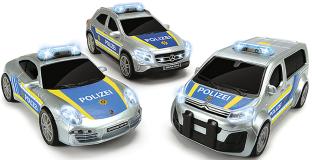 Полицейская машинка фрикционная 3 вида 15 см свет звук Dickie Toys 3712014