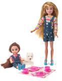 Кукла Мила 23 см с куклой Вики 12 см с собачкой и набором для пикника Funky toys 70006