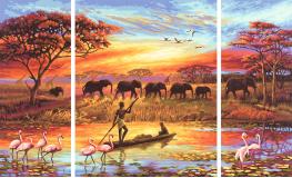 Картина по номерам Триптих Африка-Магический континент, 50х80 см Schipper 9260627