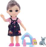 Кукла шарнирная Малышка Лили, игровой набор с собачкой и домиком для собачки, 16 см, Funky toys, FT72008