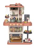 Детская игровая кухня Cooking Studio бежевая пар вода музыка свет звук набор 43 предмета 51,5*23,5*72см Funky toys FT88330